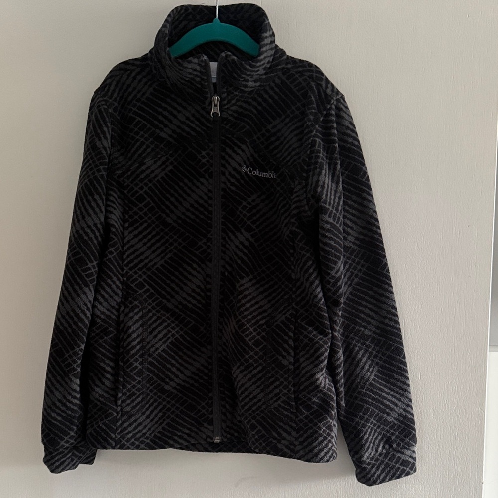 Kids Columbia Charcoal Geometric Fleece Jacket Size Small